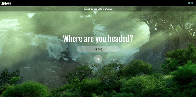 Xplore international landing page